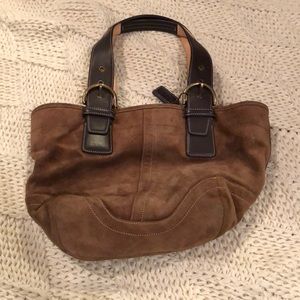 Light brown suede Coach bag